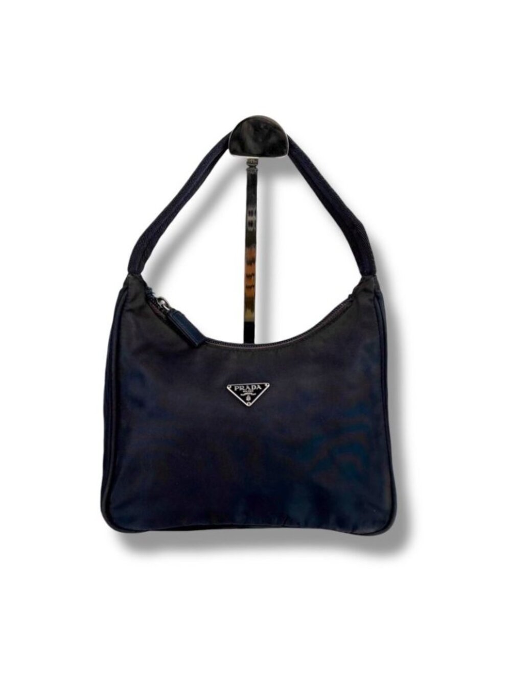 Prada Triangle Logo Pouch Mini Handbag Tessuto Nylon Navy Blue - Picture 10 of 10